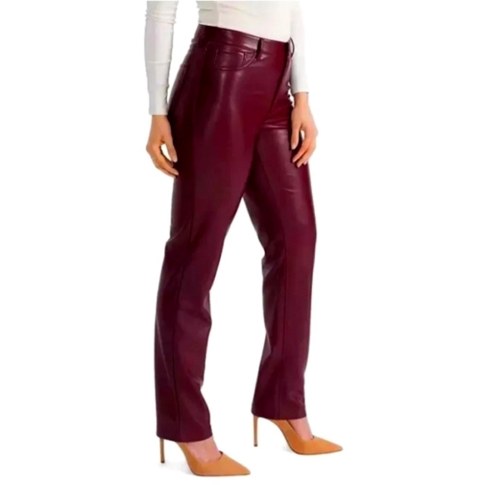 NWT Joie burgundy Merlot washable cozy lined faux leather pants